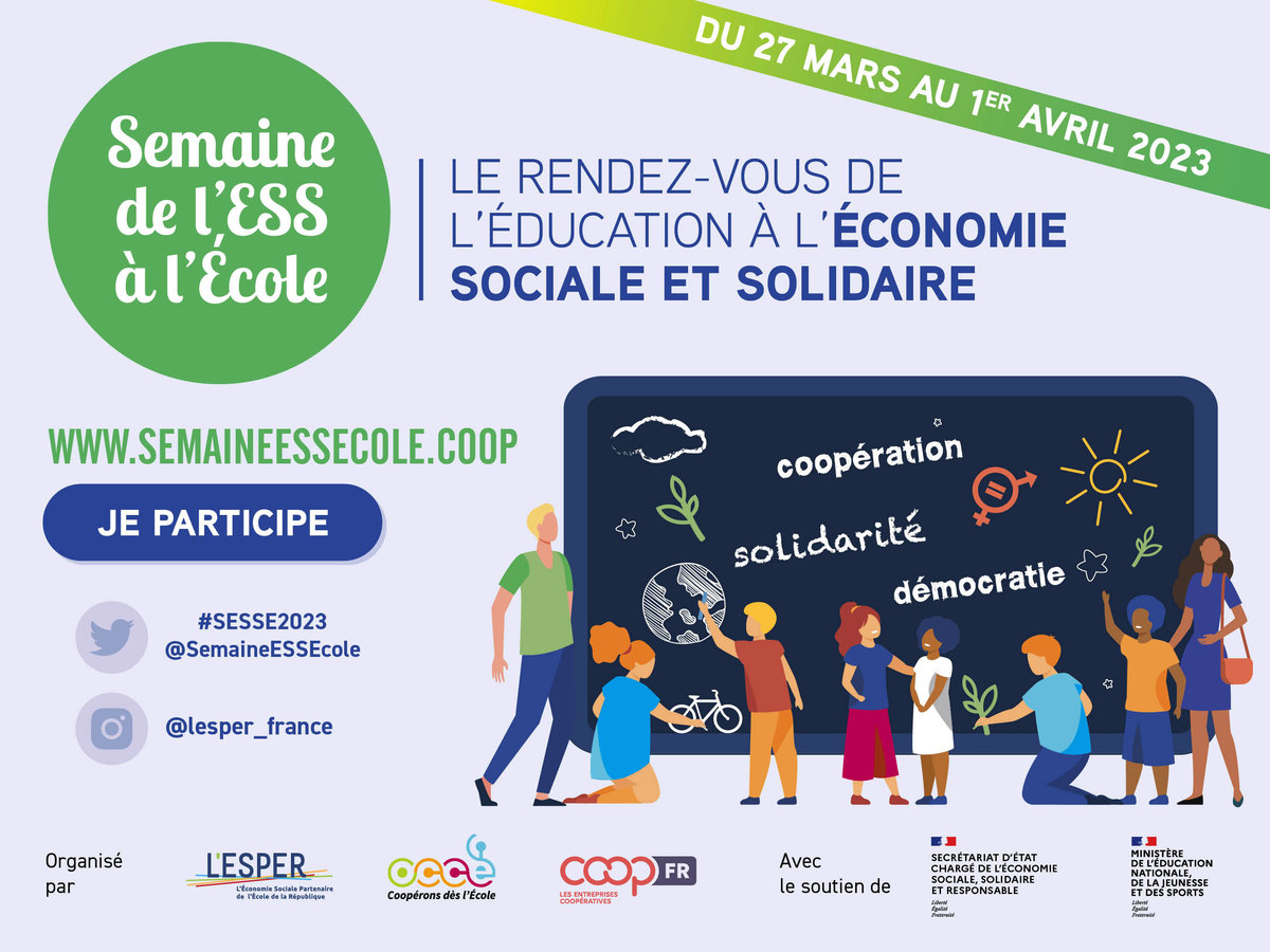 Bannière de la Semaine de l'ESS à l'École